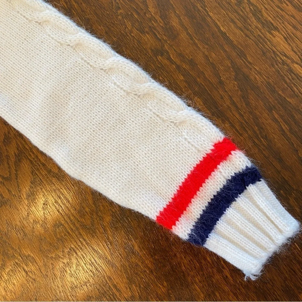 Vintage Blue Bird Unisex Striped Red White & Blue Button Up Cardigan Sweater 3T